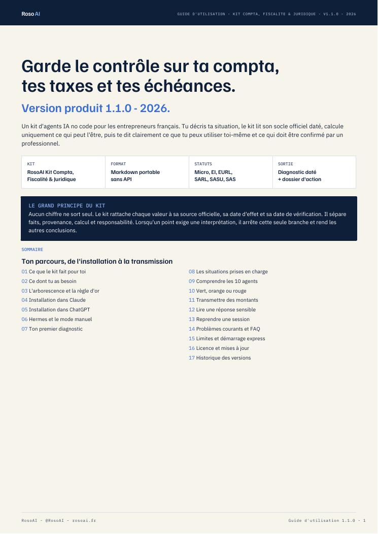 Guide officiel du Kit Agents IA Compta, Fiscalité et Juridique