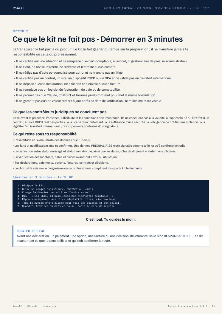 Limites et démarrage du Kit Agents IA Compta
