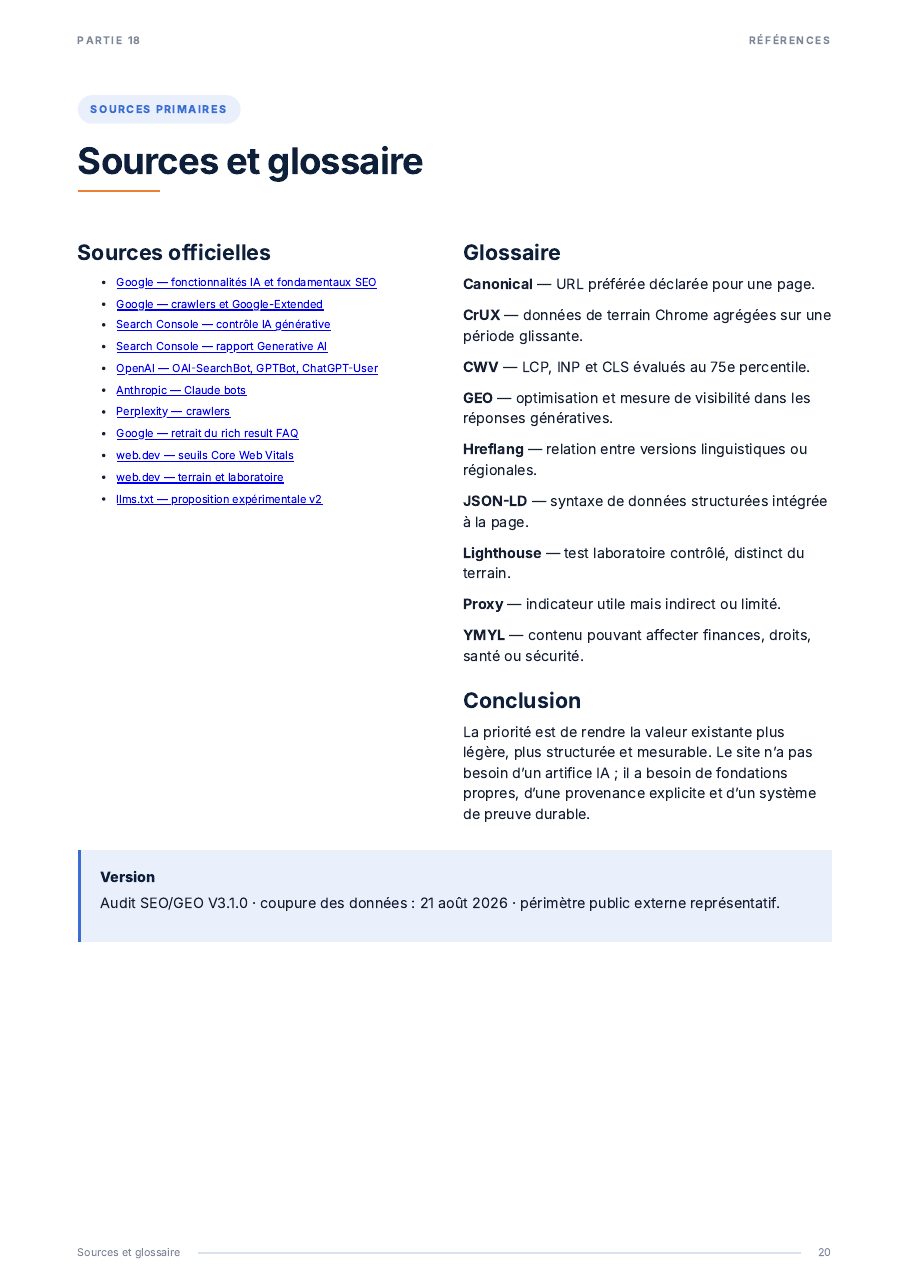 Audit SEO et GEO externe de urssaf.fr — page 20 sur 20